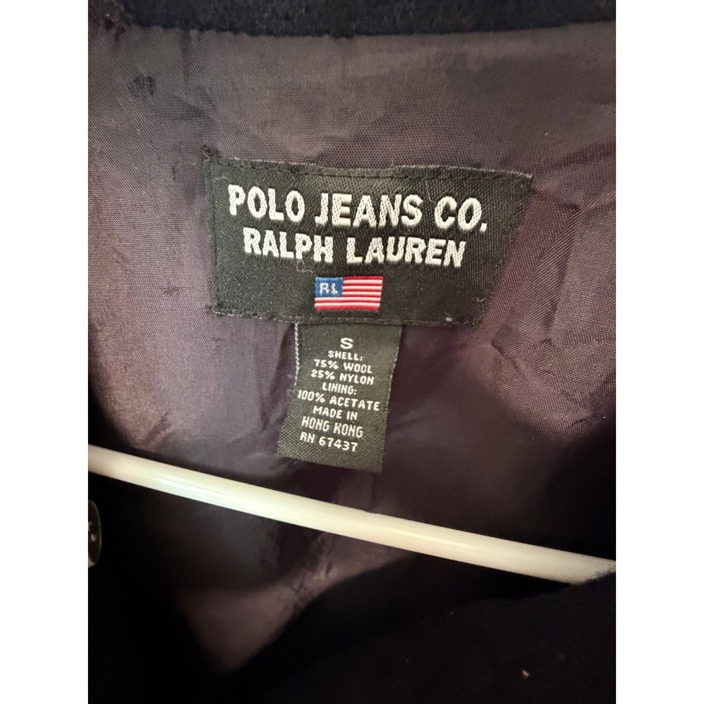 Polo Jeans Co Ralph Lauren Wool Peacoat Navy Double Breasted Jacket - Picture 6 of 6